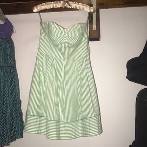 Stripped strapless dress